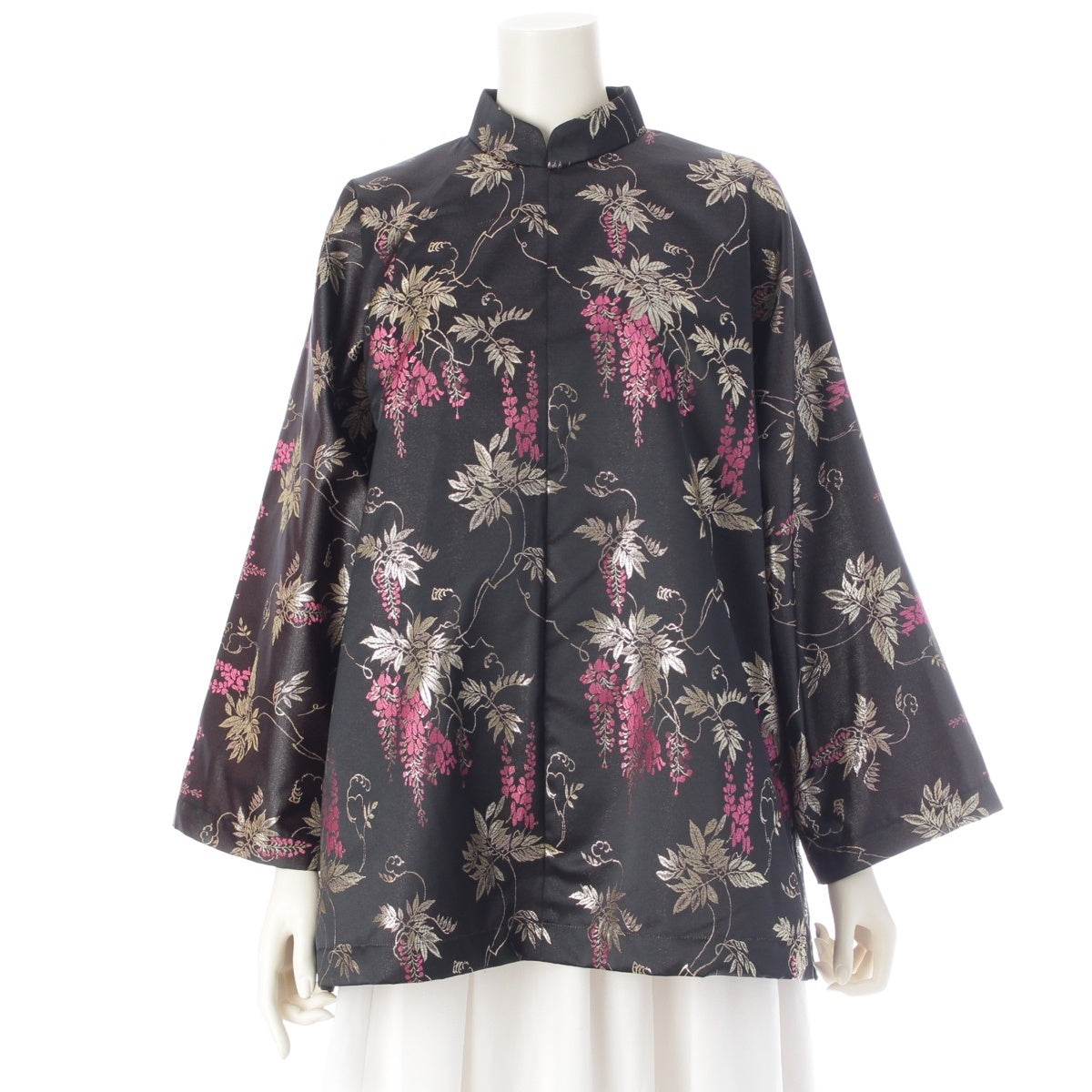 COMME des GARCONS COMME des GARCONS Comme Comme Jacquard Floral Print Tunic tops RO-J017 Black x pink x gold M
