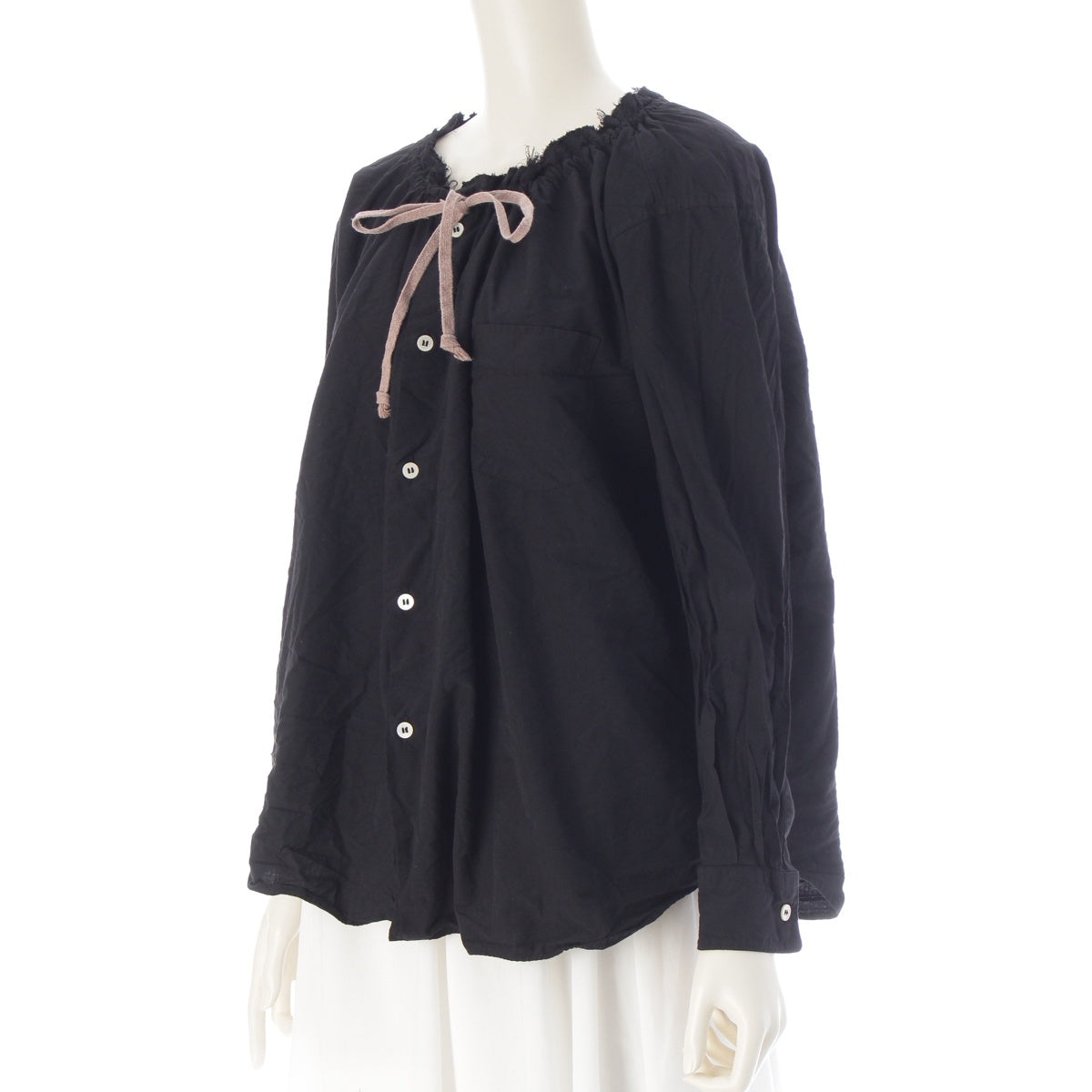 COMME des GARCONS COMME des GARCONS ComCom Gathered Neck Long Sleeve blouse tops RK-B021 black XS
