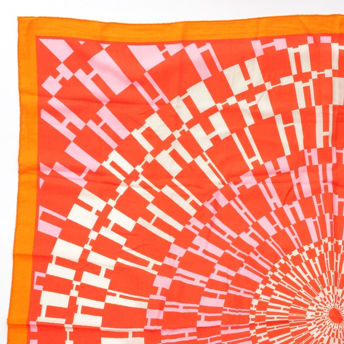 HERMES Calegean 140 cashmere silk OPH Op HH logo Stall Orange