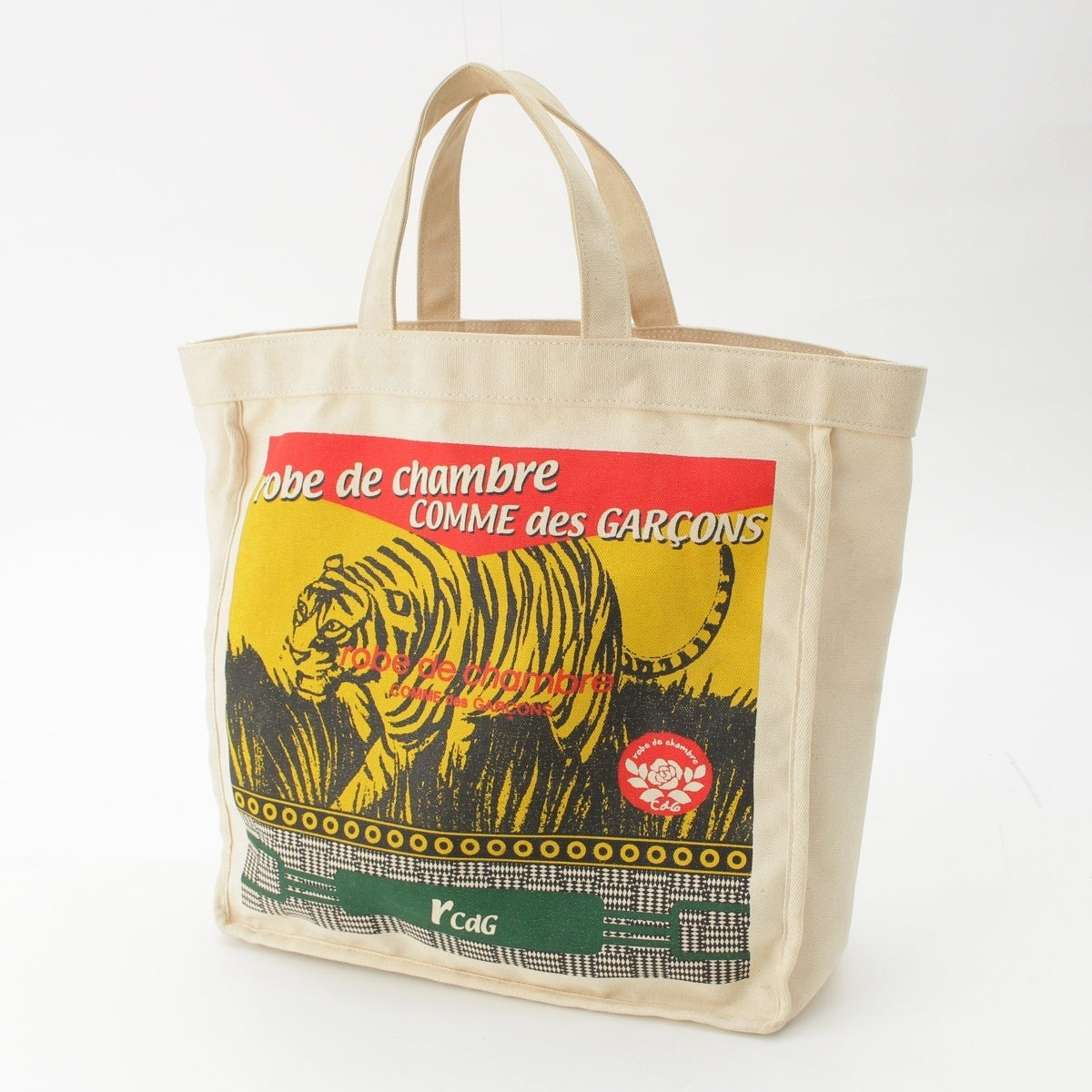 robe de chambre COMME des GARCONS Cotton canvas Tiger Print Tote Bag RC-K202 multicolor