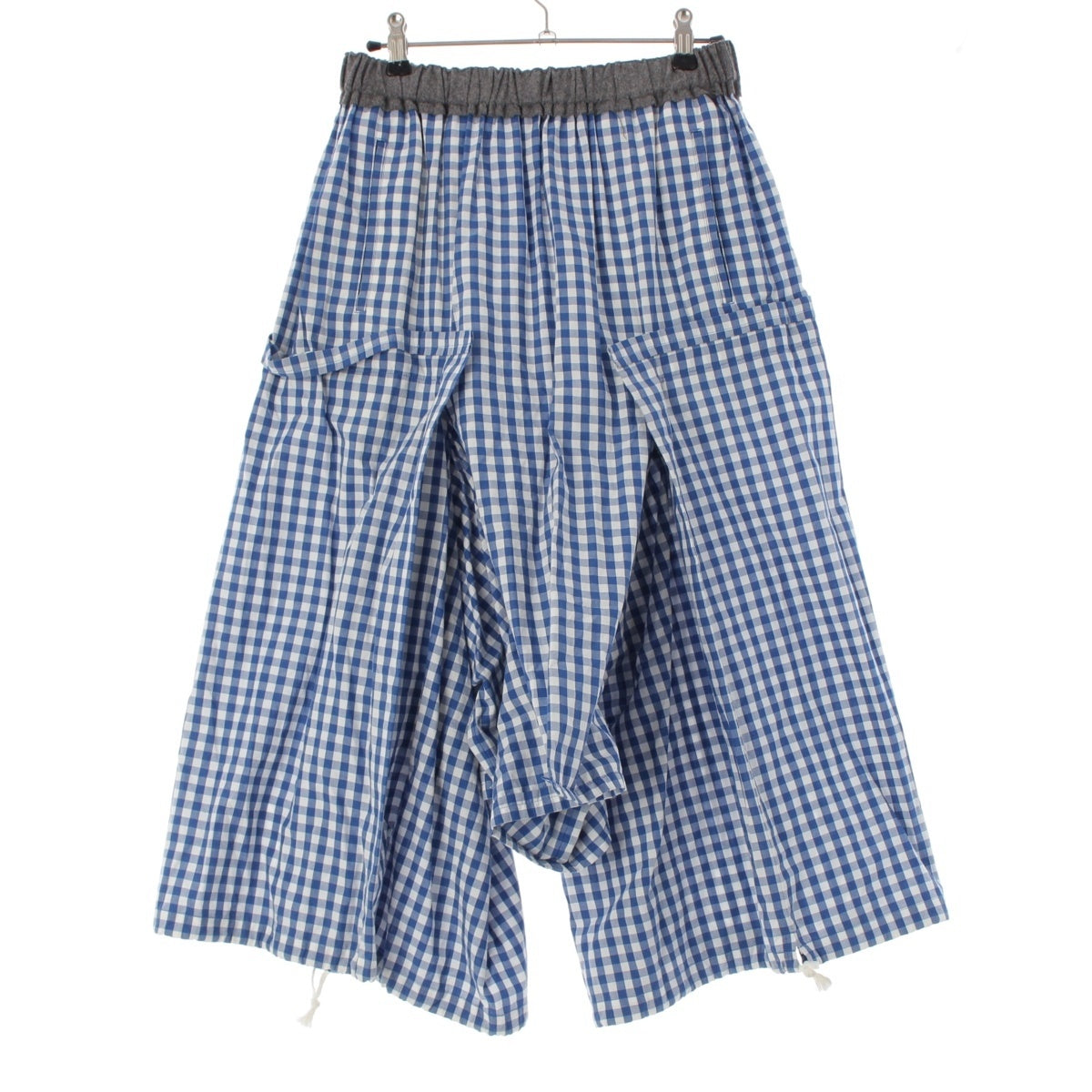 COMME des GARCONS wool cotton Waist switching gingham check Saruel pants Bottoms GA-P021 blue Stainless Steel