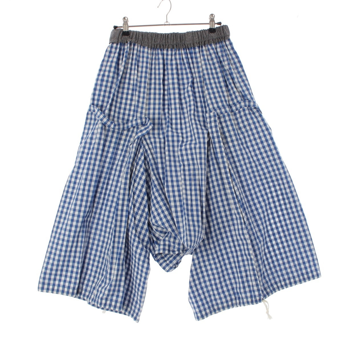 COMME des GARCONS wool cotton Waist switching gingham check Saruel pants Bottoms GA-P021 blue Stainless Steel