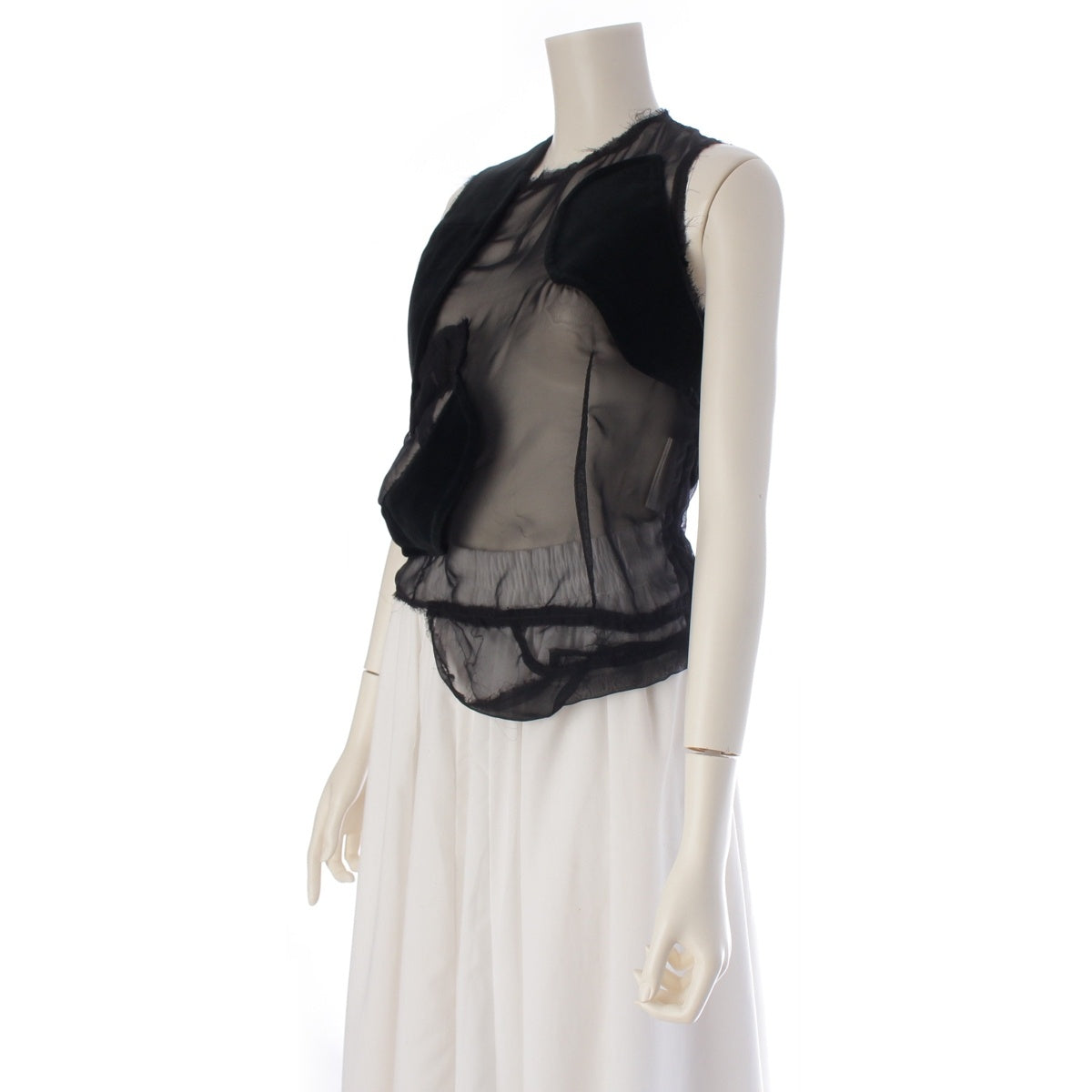 COMME des GARCONS polyester Sheer velour tops GE-B003 black XS