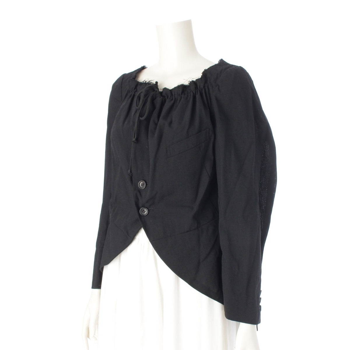 COMME des GARCONS wool Gathered neck tailored jacket GE-J003 black S