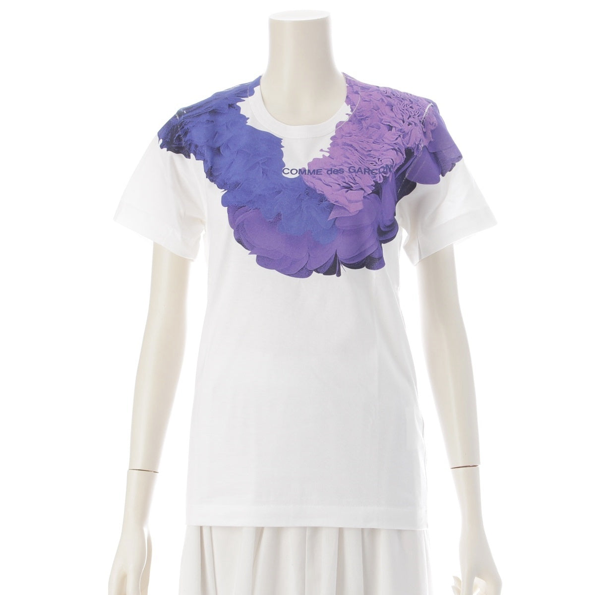 COMME des GARCONS Logo print Short sleeve T-shirt tops GT-100580 White x purple one size