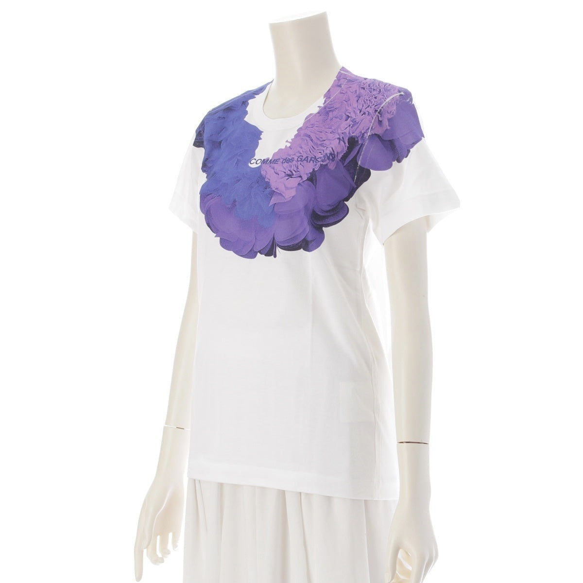 COMME des GARCONS Logo print Short sleeve T-shirt tops GT-100580 White x purple one size