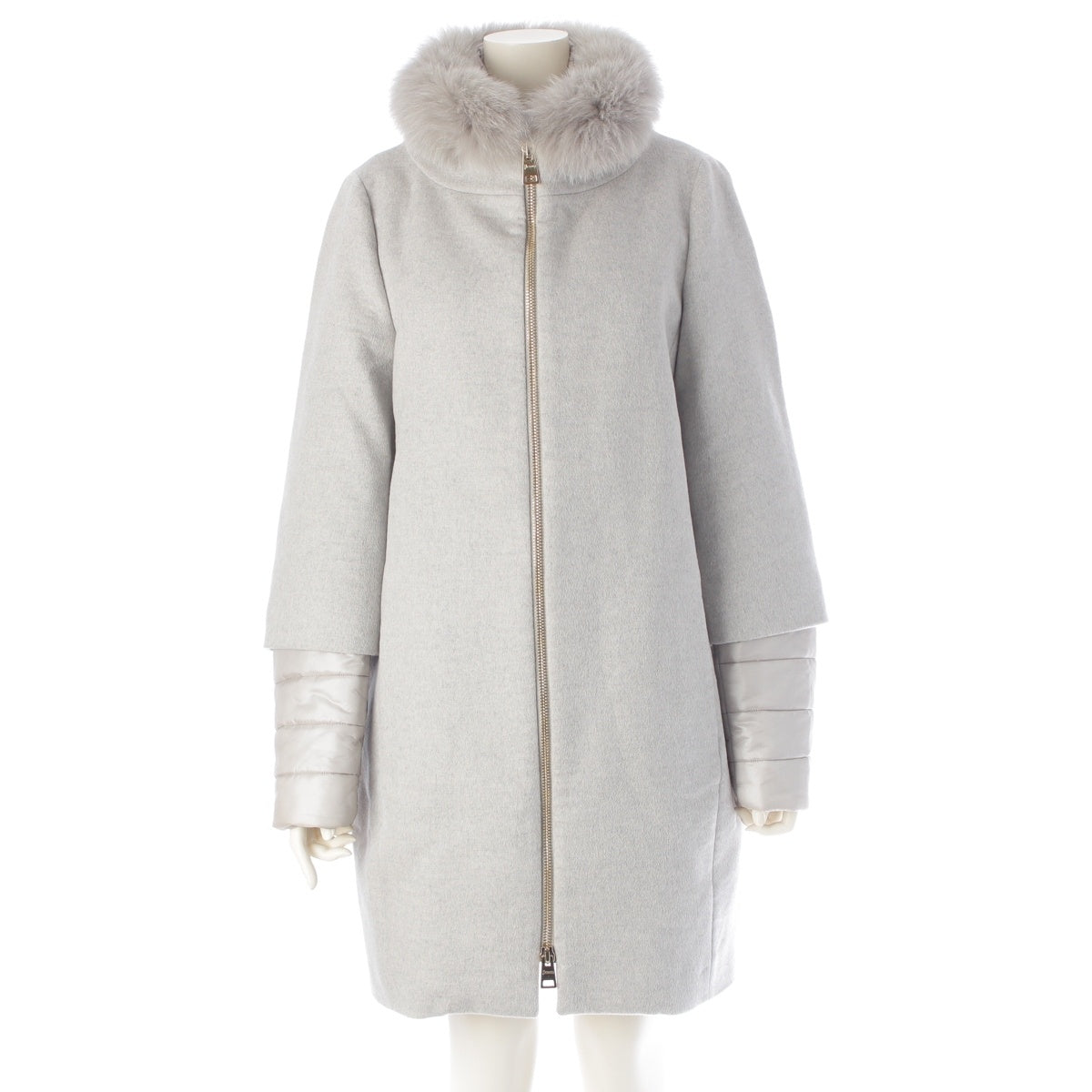 Herno Cashmere nylon fur coat outer CA0163D Light gray 44