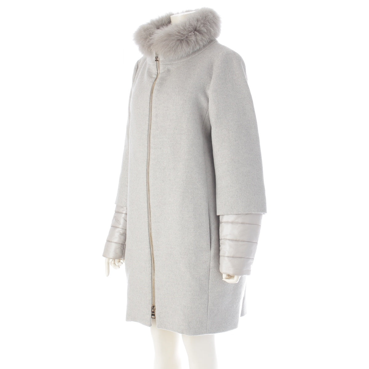 Herno Cashmere nylon fur coat outer CA0163D Light gray 44