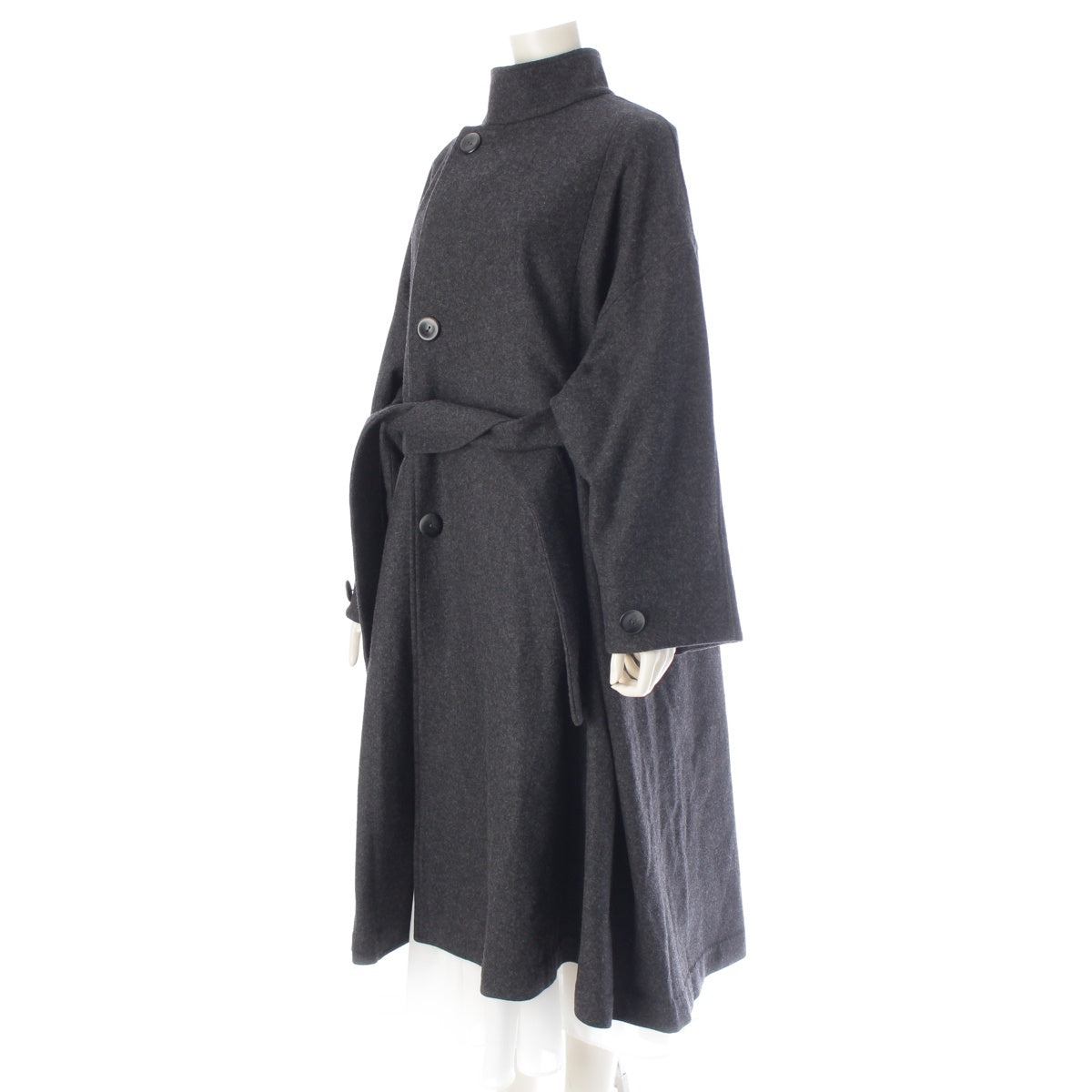 ENFOLD Wool nylon Oversized Flare Long coat outer 300FA130-1950 gray 36