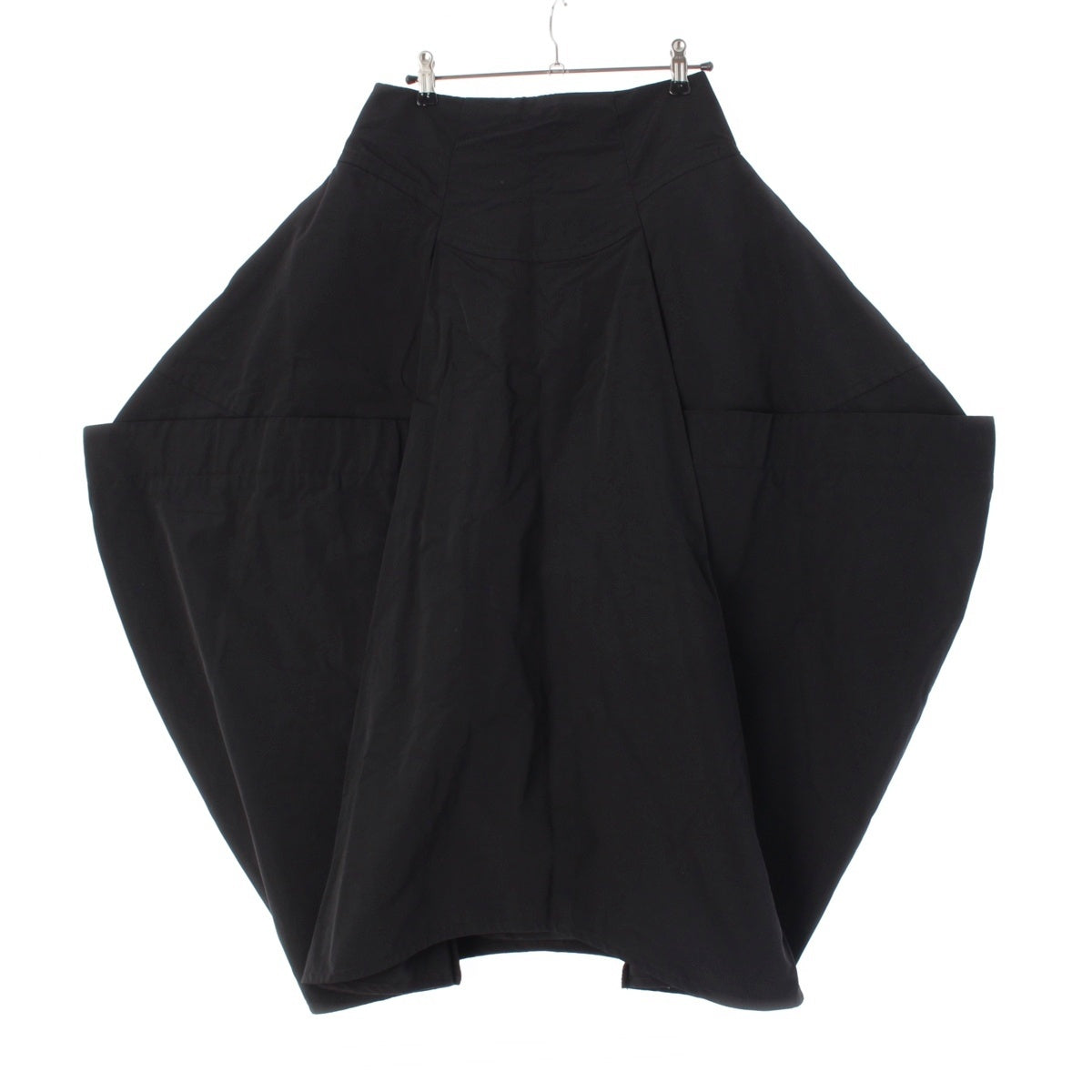 ENFOLD Nylon x cotton Tuck Deformation skirt 300ES331-1890 black 38