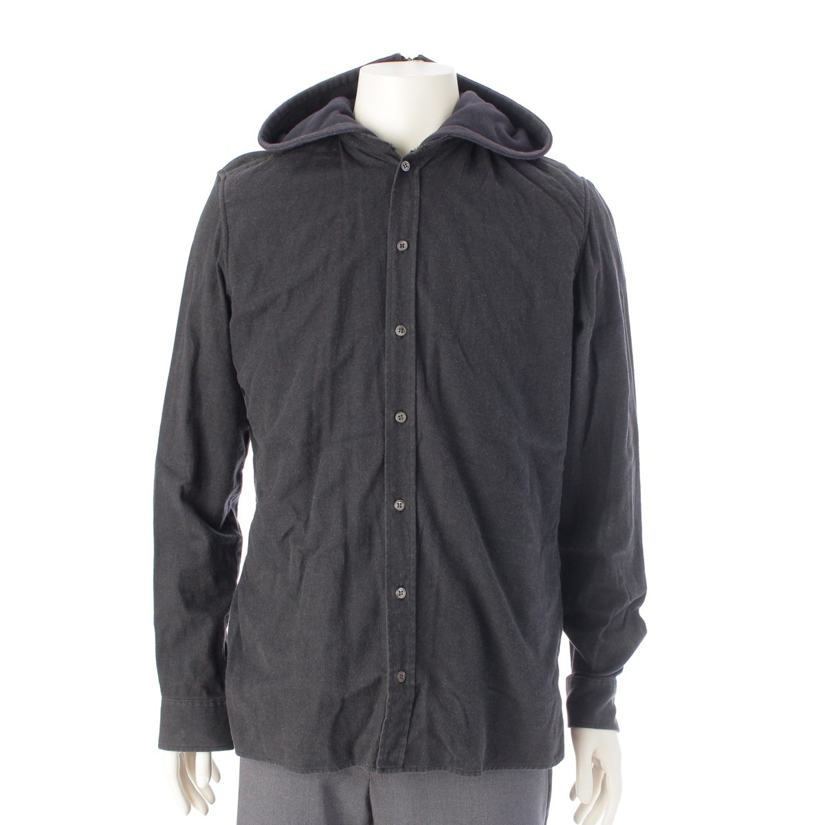 RAF SIMONS cotton Virginia Creeper Long sleeve shirt Docking Hoodie Fade Black Gray 48