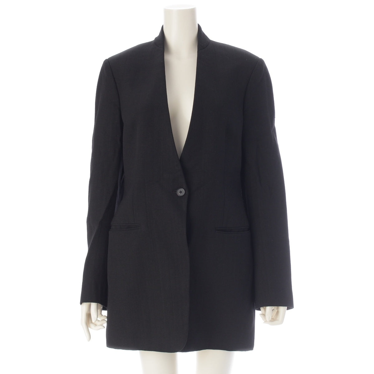 JIL SANDER Silk linen blend TAILOR MADE JACKET No color jacket JSCU190710 black 36