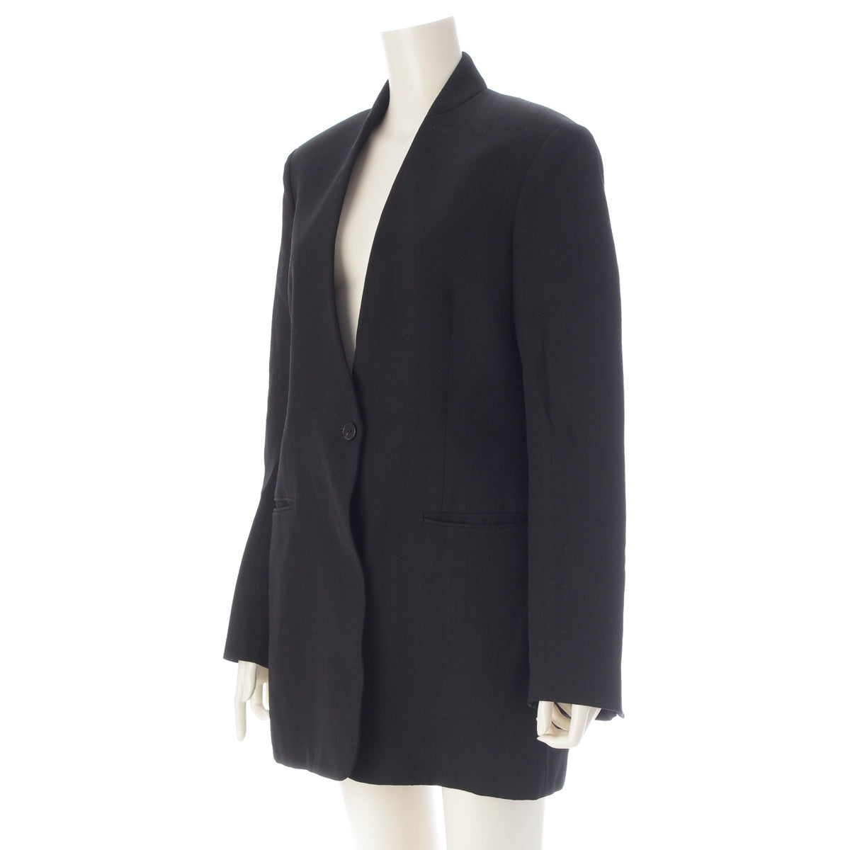 JIL SANDER Silk linen blend TAILOR MADE JACKET No color jacket JSCU190710 black 36
