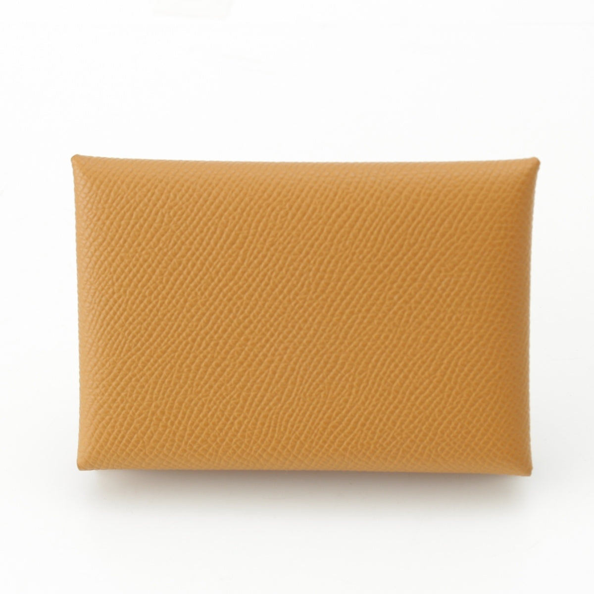 HERMES Calvi duo leather B engraved Epsom Card Case Sesame