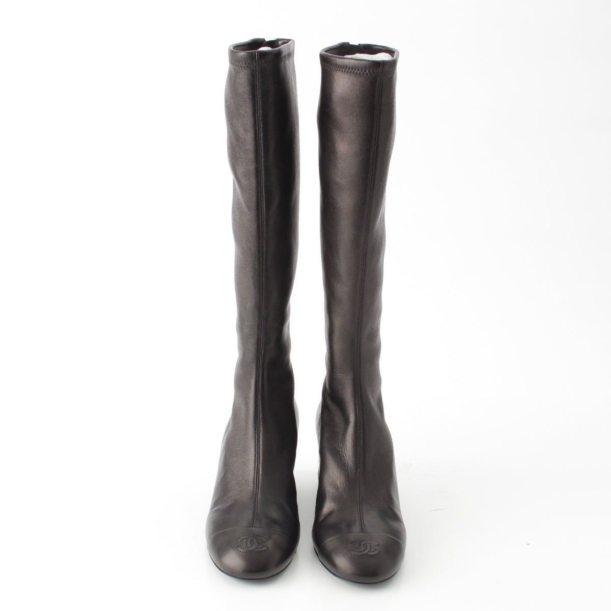 CHANEL leather Métiers d'Art Collection Long boots shoes G46563 black 38C