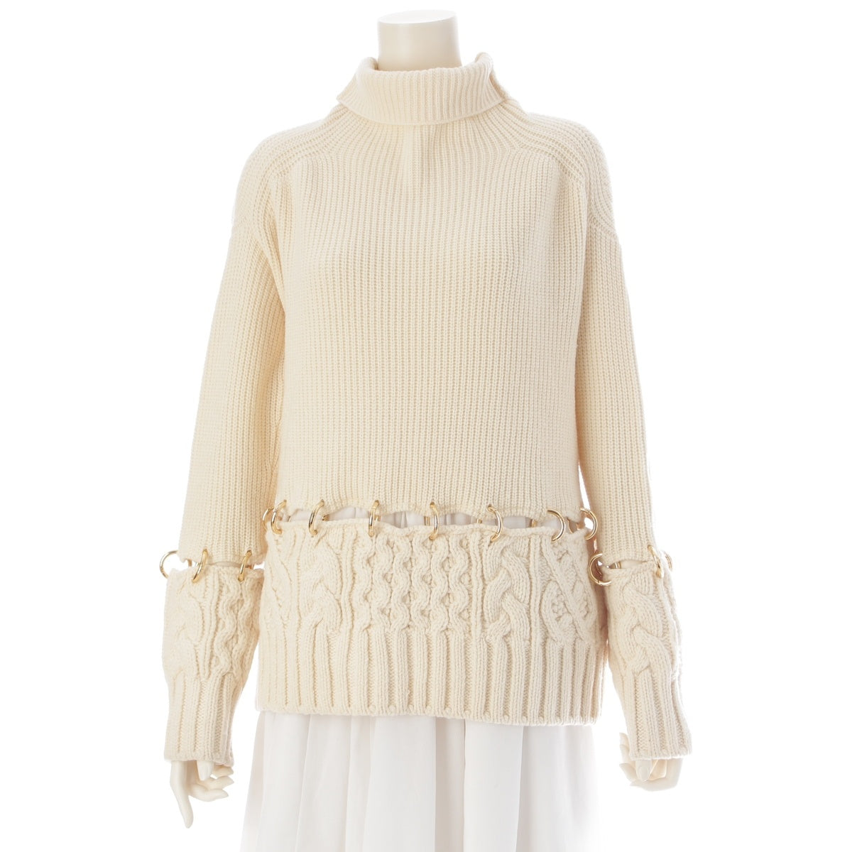 Sacai wool ring knit tops 20‐05281 Ivory 1