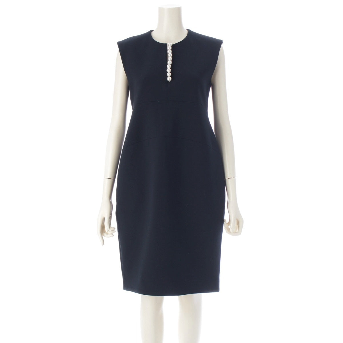 YOKO CHAN Pearl Sleeveless one piece dress YCD-421-808 Dark navy 40