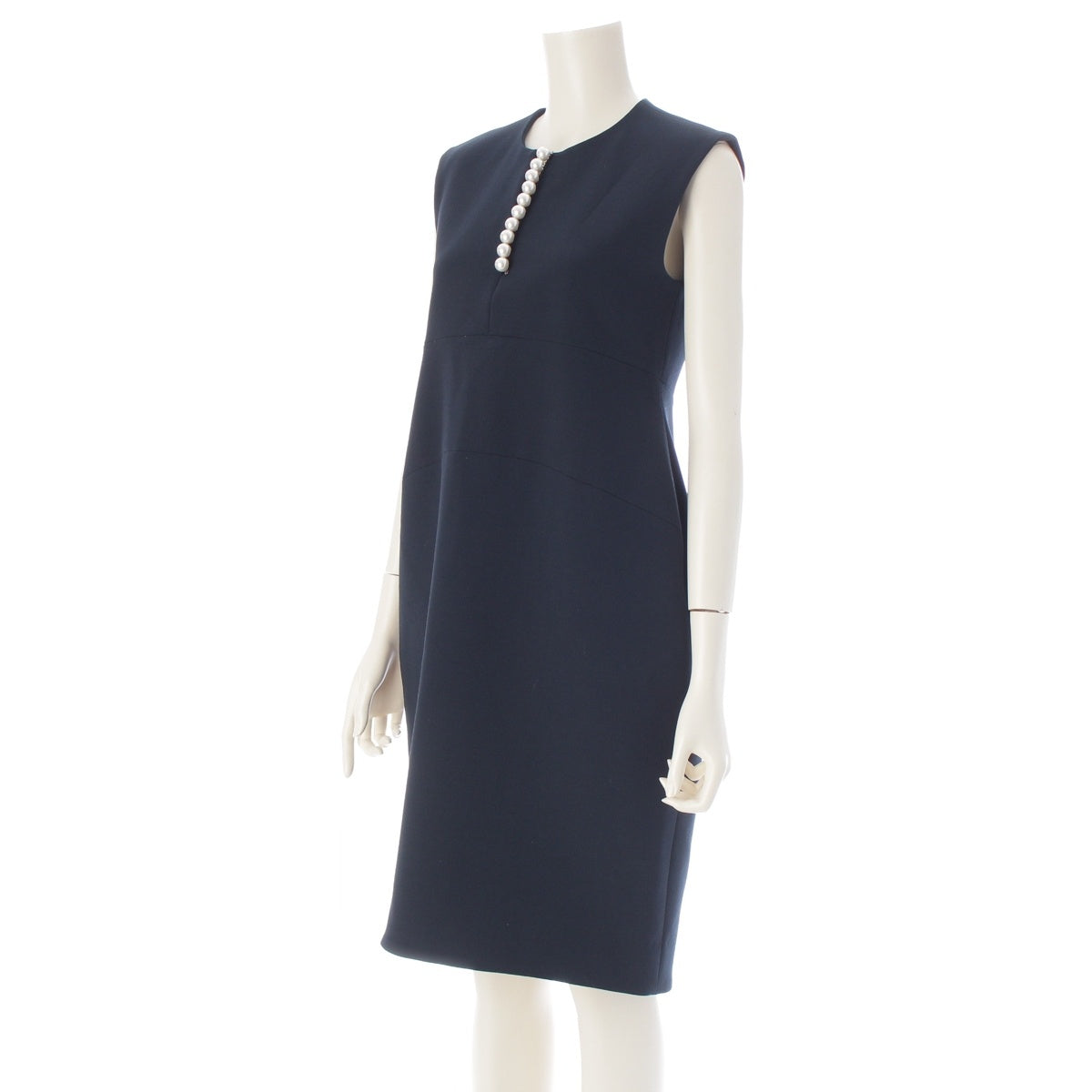 YOKO CHAN Pearl Sleeveless one piece dress YCD-421-808 Dark navy 40