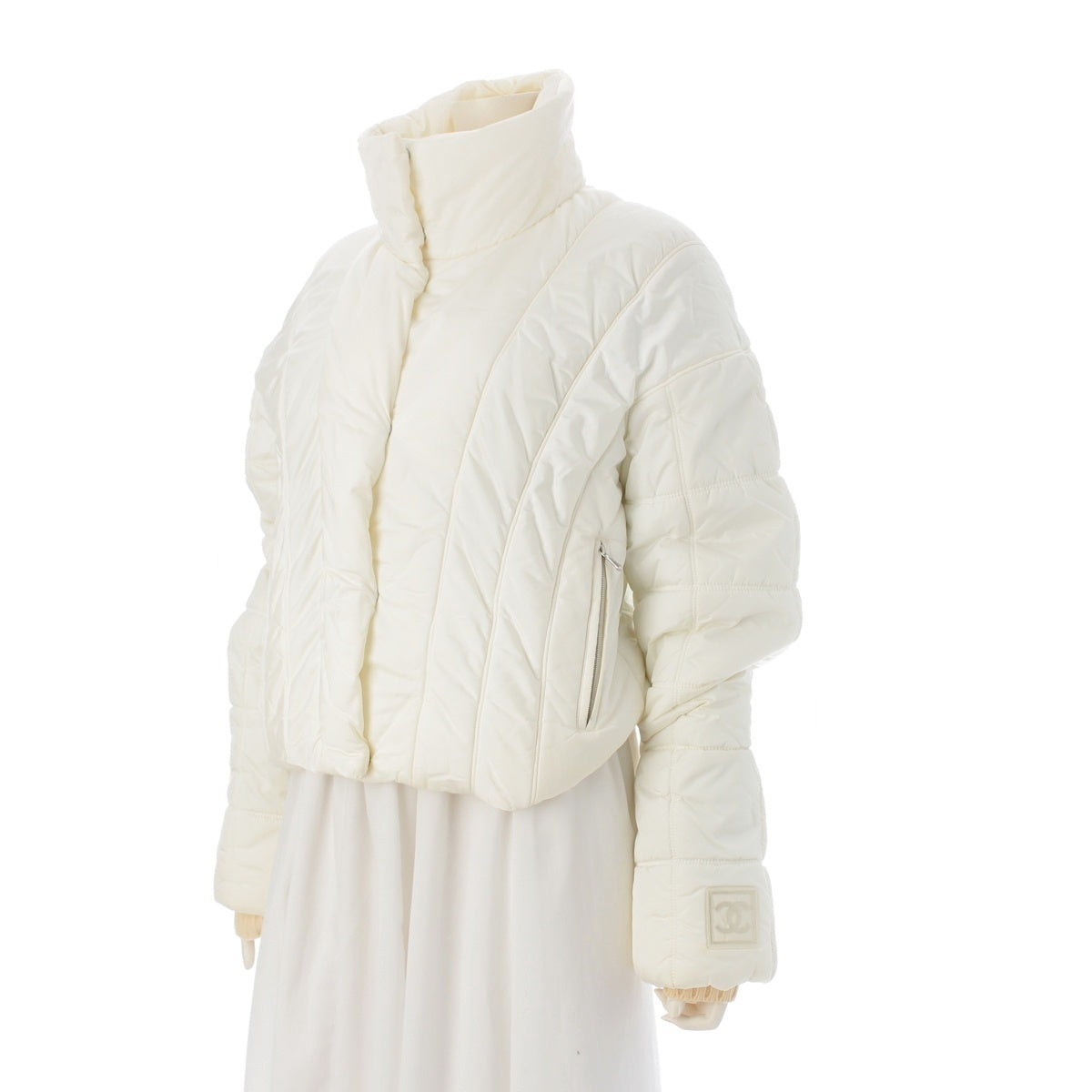 CHANEL Sports line polyester Down jacket outer P16396 white 40