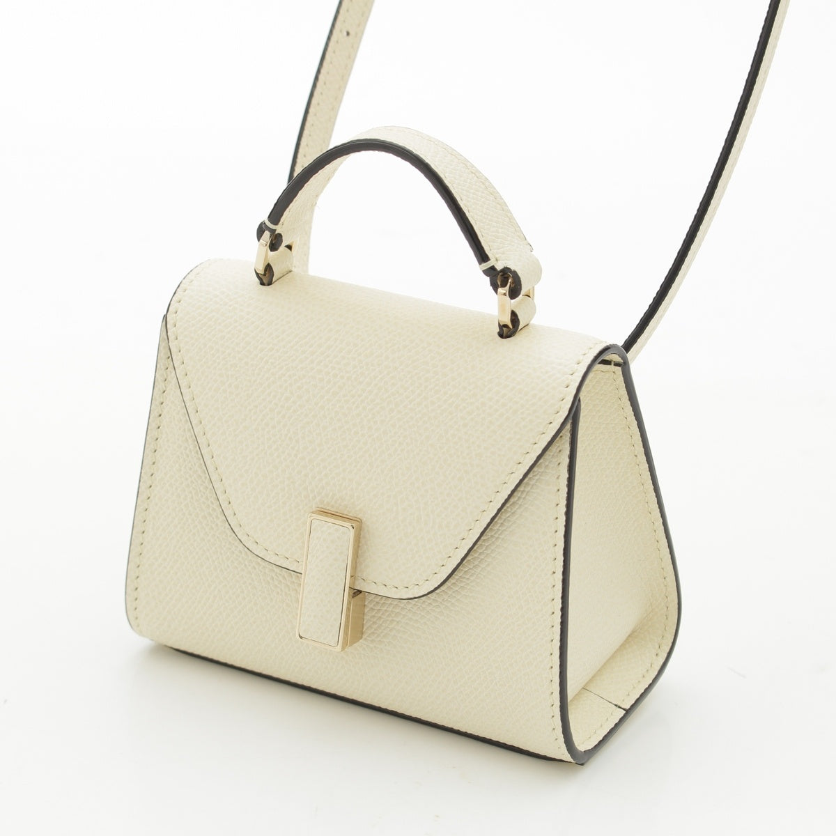 Valextra Isidide Soft Calfskin Skin Mini Belt white