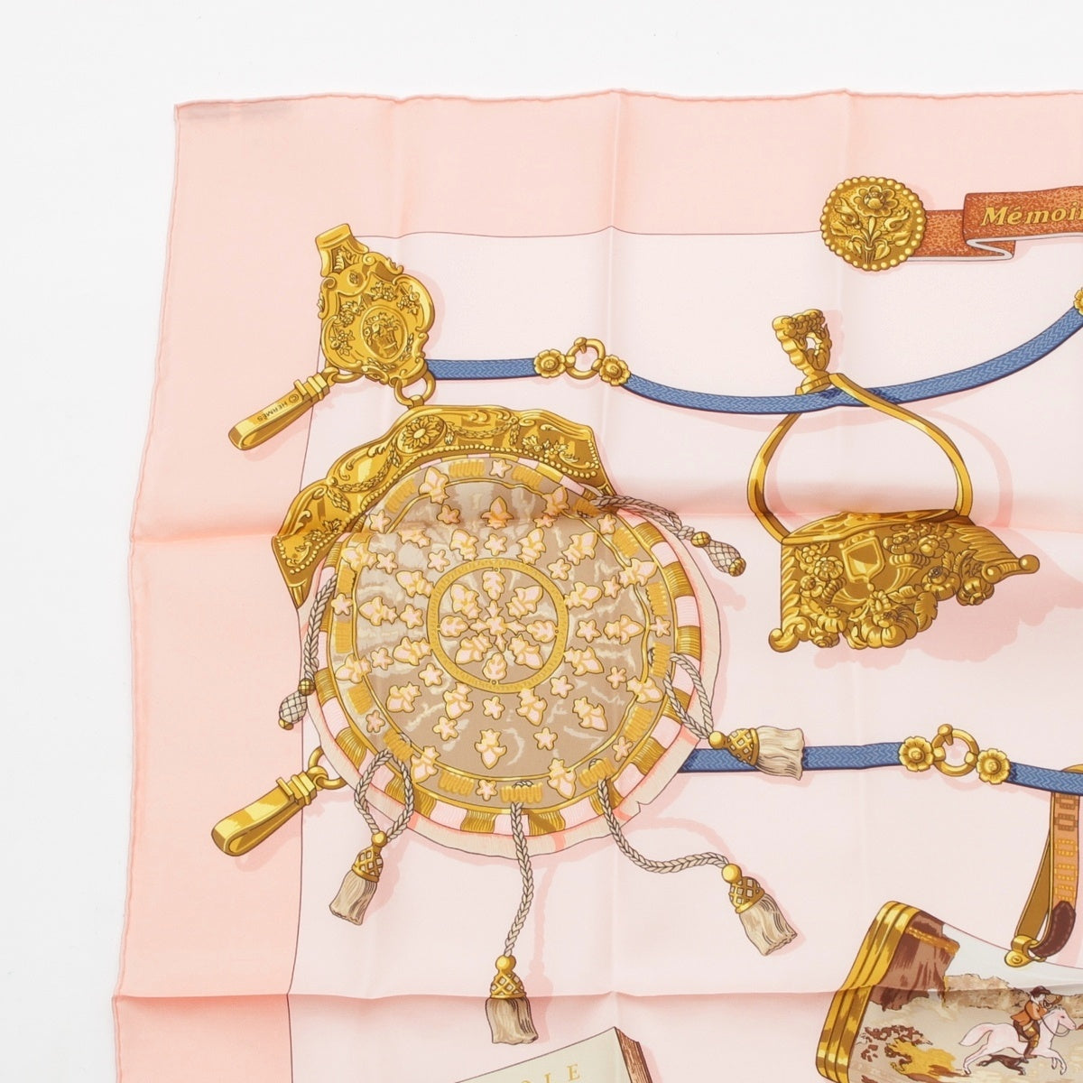 HERMES silk Carre 90 Memoire d'Hermes Memories of Hermes scarf pink