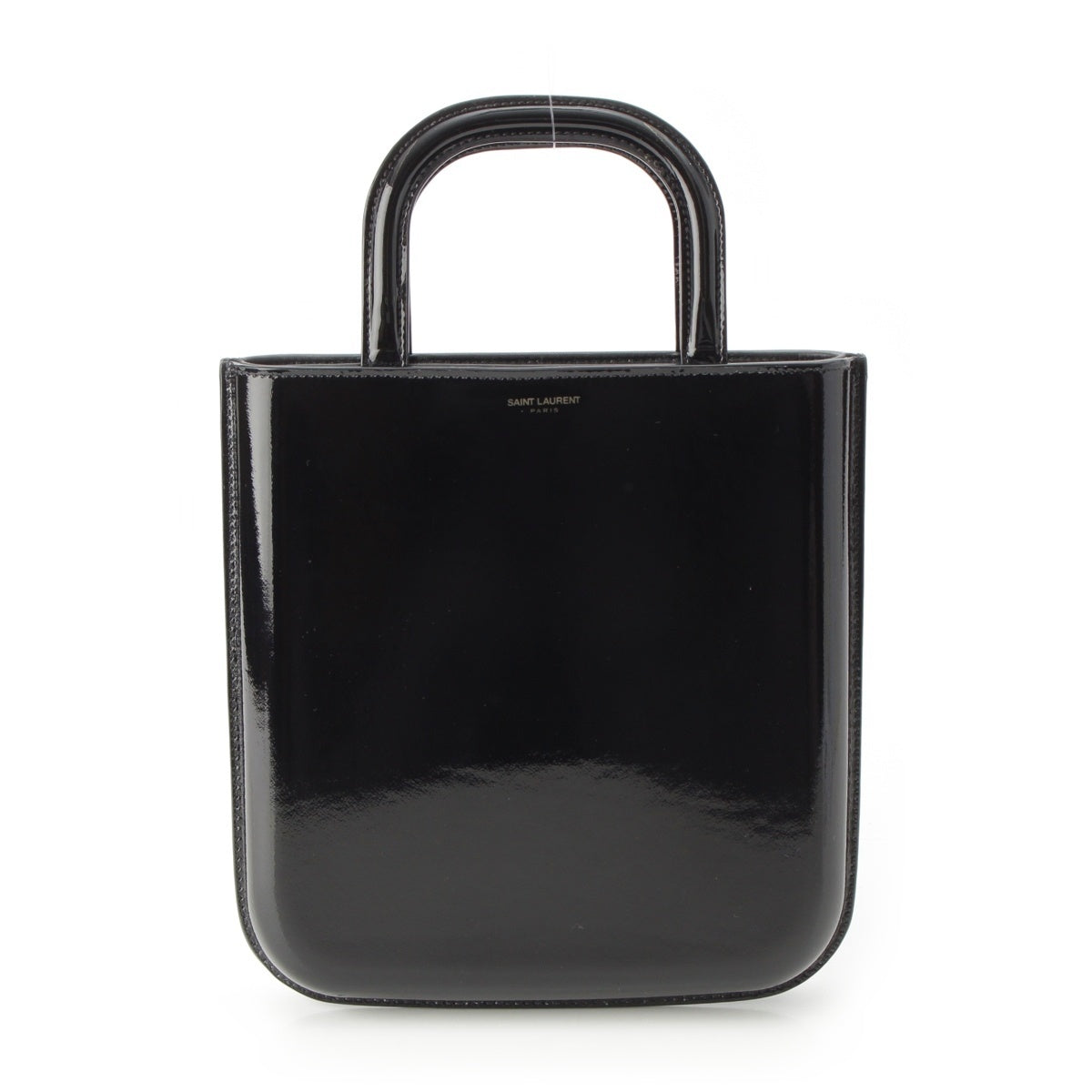 SAINT LAURENT Patent leather Logo shopping bag 2way Handbag 715201 black