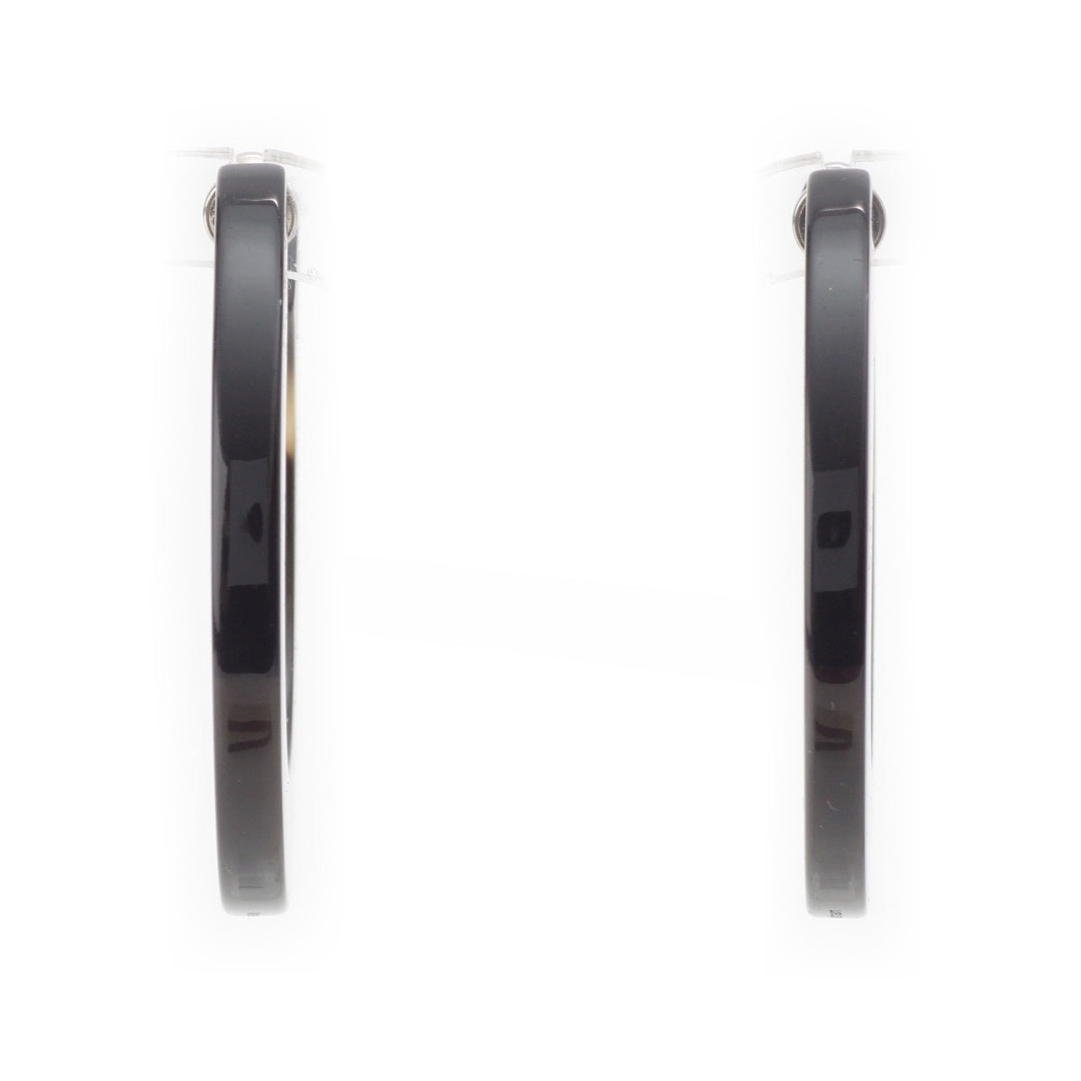 HERMES Ism Buffalo horn Serie Hoop Pierce Multicolor Black