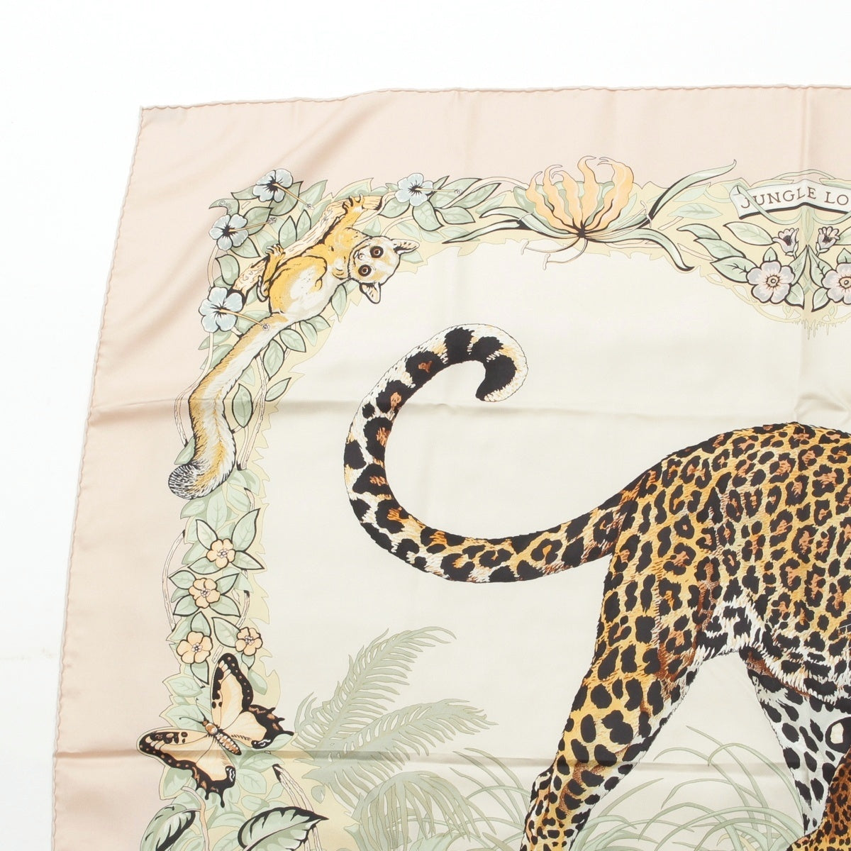 HERMES silk Kare 90 Jungle Love scarf Pink multicolor