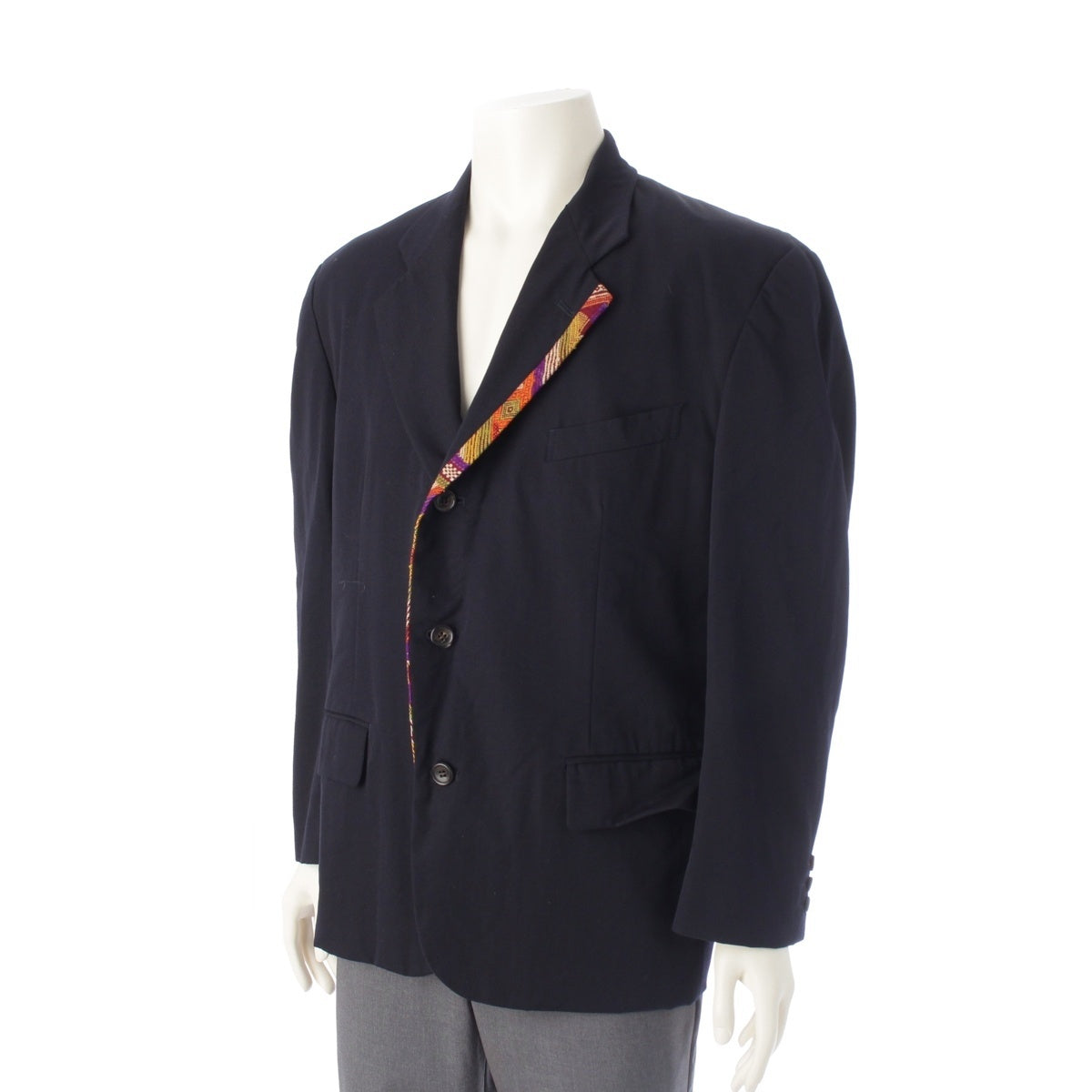 COMME des GARCONS HOMME PLUS wool Ethnic period lapel switch 3B tailored jacket Navy S