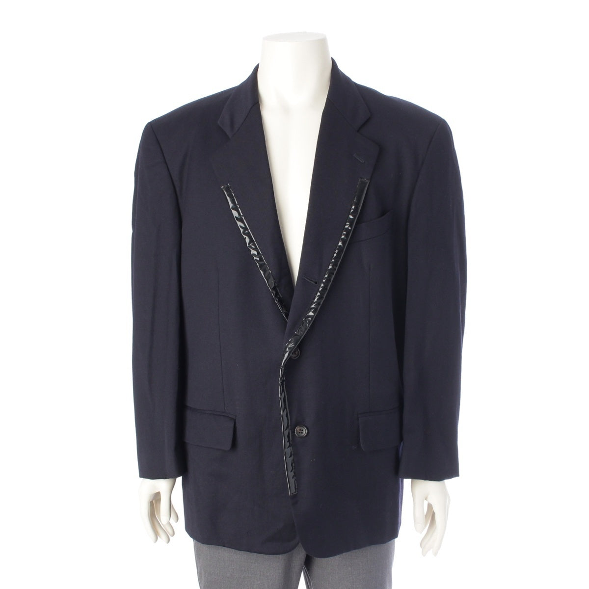COMME des GARCONS HOMME PLUS wool 6.1 THE MEN PVC switching 3B tailored jacket outer Navy M