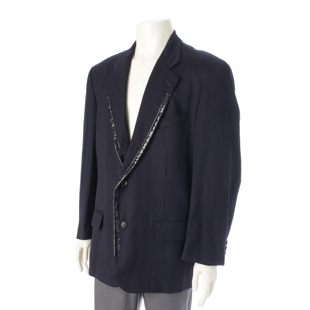 COMME des GARCONS HOMME PLUS wool 6.1 THE MEN PVC switching 3B tailored jacket outer Navy M