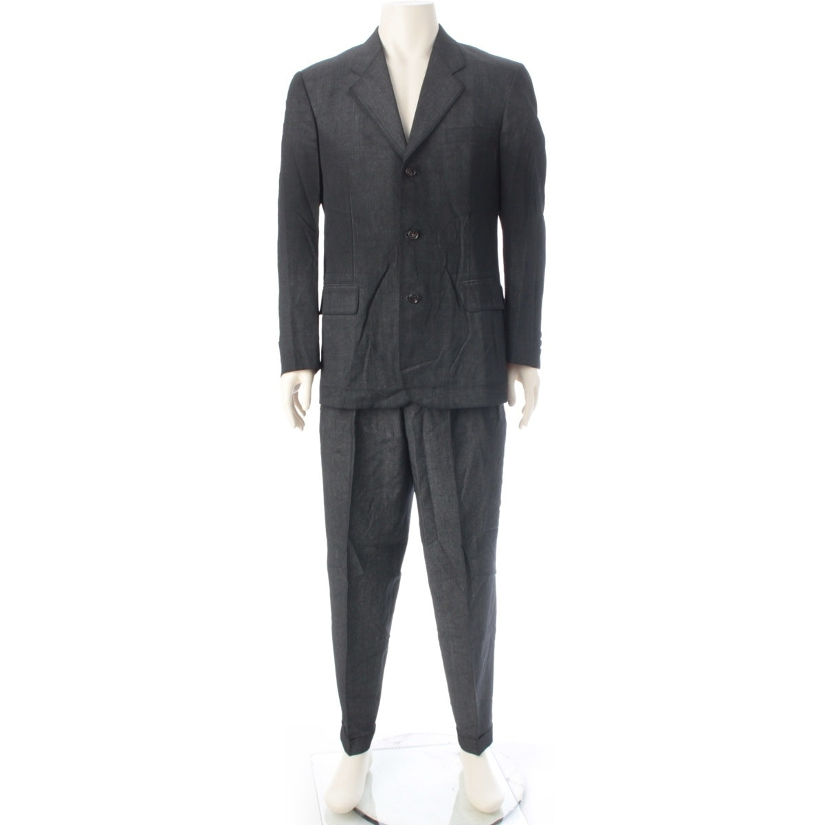 COMME des GARCONS HOMME PLUS wool Souvenir Kitsch Hermès Era Transfer Print Set suit gray M