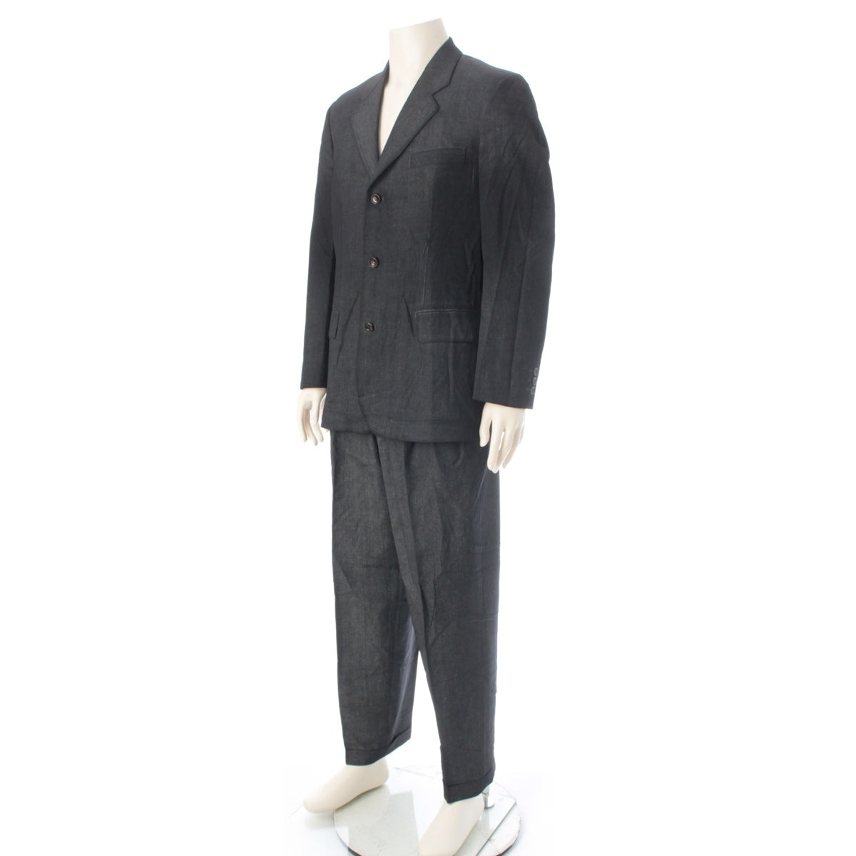 COMME des GARCONS HOMME PLUS wool Souvenir Kitsch Hermès Era Transfer Print Set suit gray M