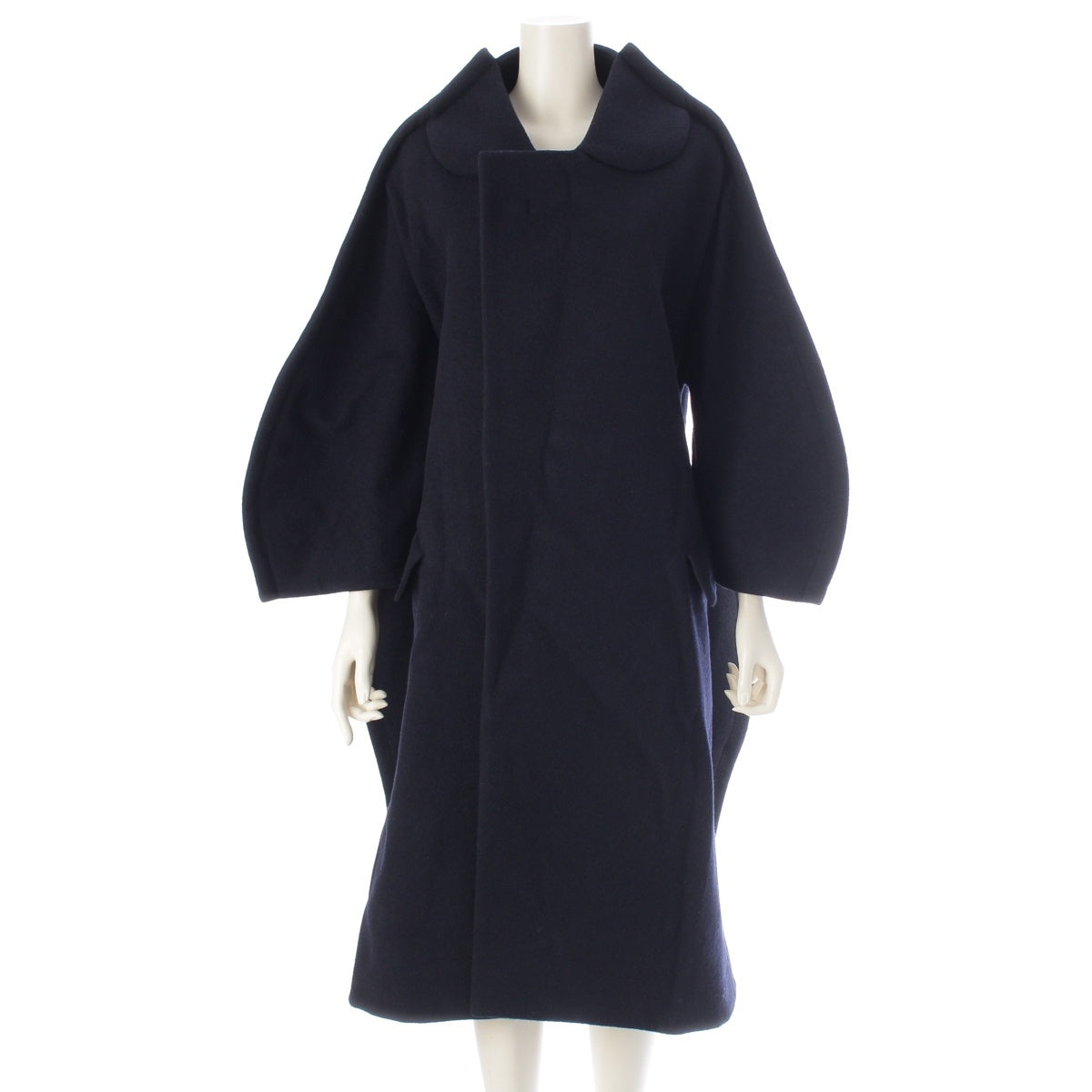 COMME des GARCONS COMME des GARCONS Comcom wool Round collar modified two-dimensional coat outer RJ-C005 Navy XS
