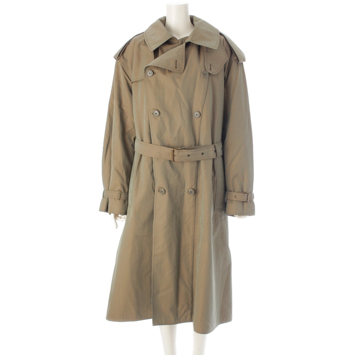 GIORGIO ARMANI cotton Cotton filling trench coat Beige green 46