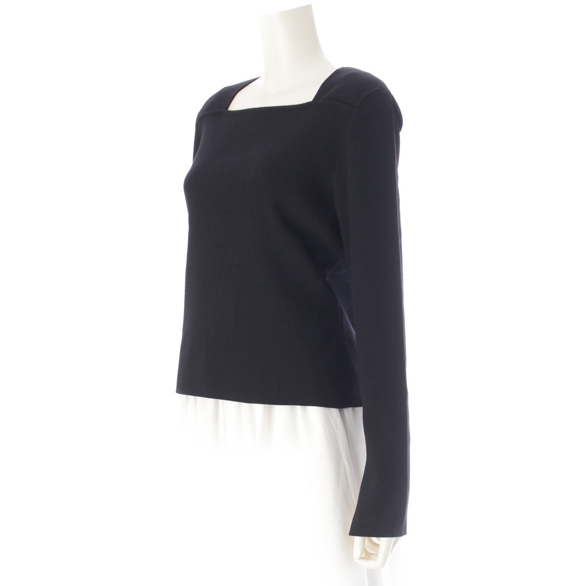 FOXEY Wool x nylon Stain Pearl knit tops black 42