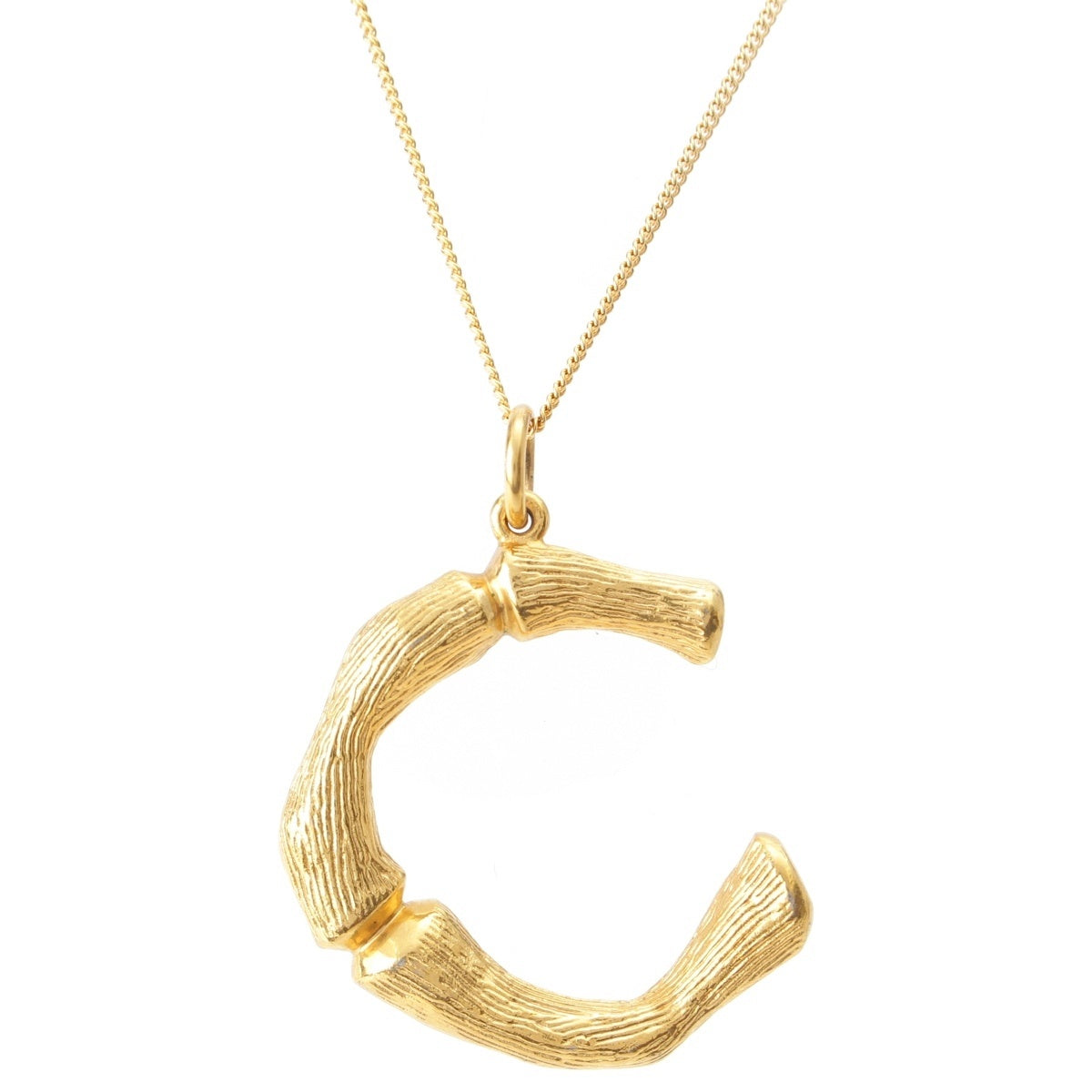 CELINE Gold Plated Phoebe Alphabet Necklace Accessories gold