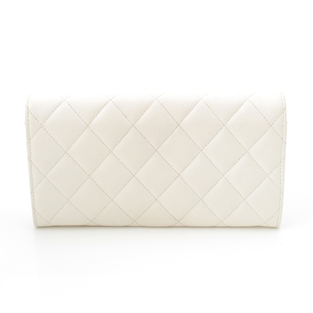 CHANEL 25A Caviar skin COCO Mark Long Wallet Purse AP4712 white