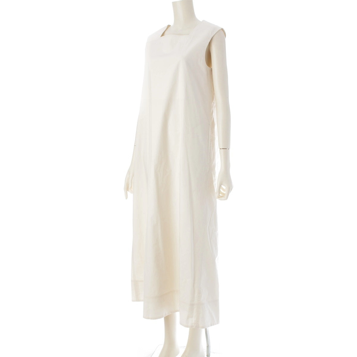 Drawer cotton Square neck Long Sleeveless one piece dress 6526-234-1392 white 36