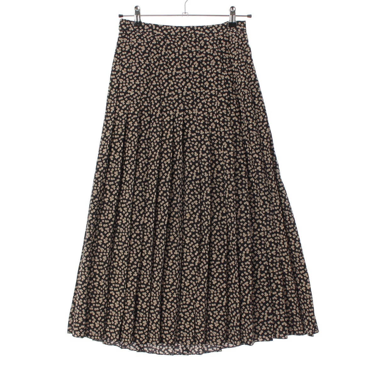 CELINE silk Eddie Evans floral print midi pleated top skirt 2J026479K black 38