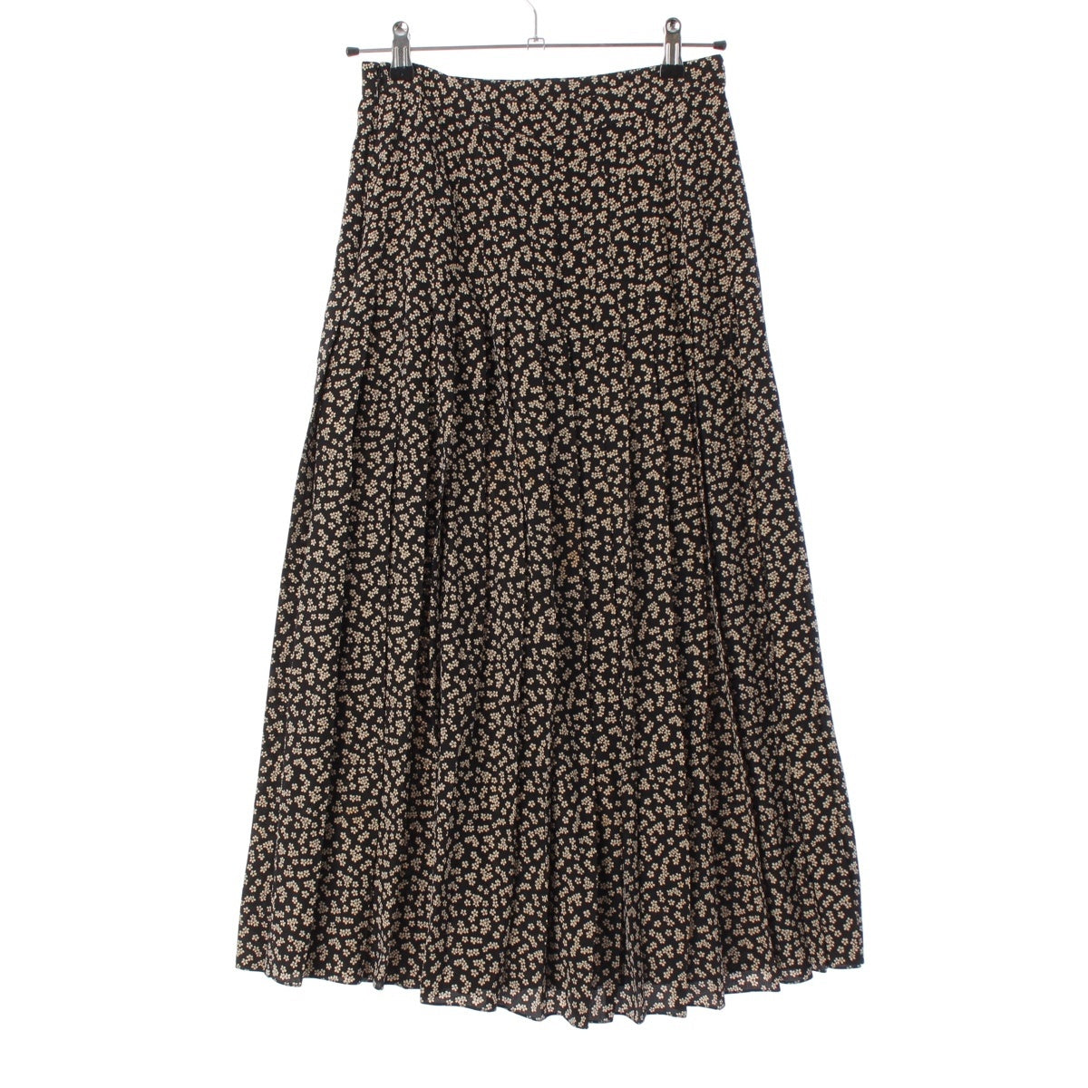 CELINE silk Eddie Evans floral print midi pleated top skirt 2J026479K black 38