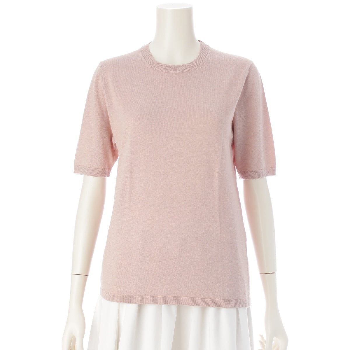 MAX MARA <html>
 
 <body>
 シルク カシミヤ Short sleeve sweater Knit Top 2421366101 Powder Pink Beige M