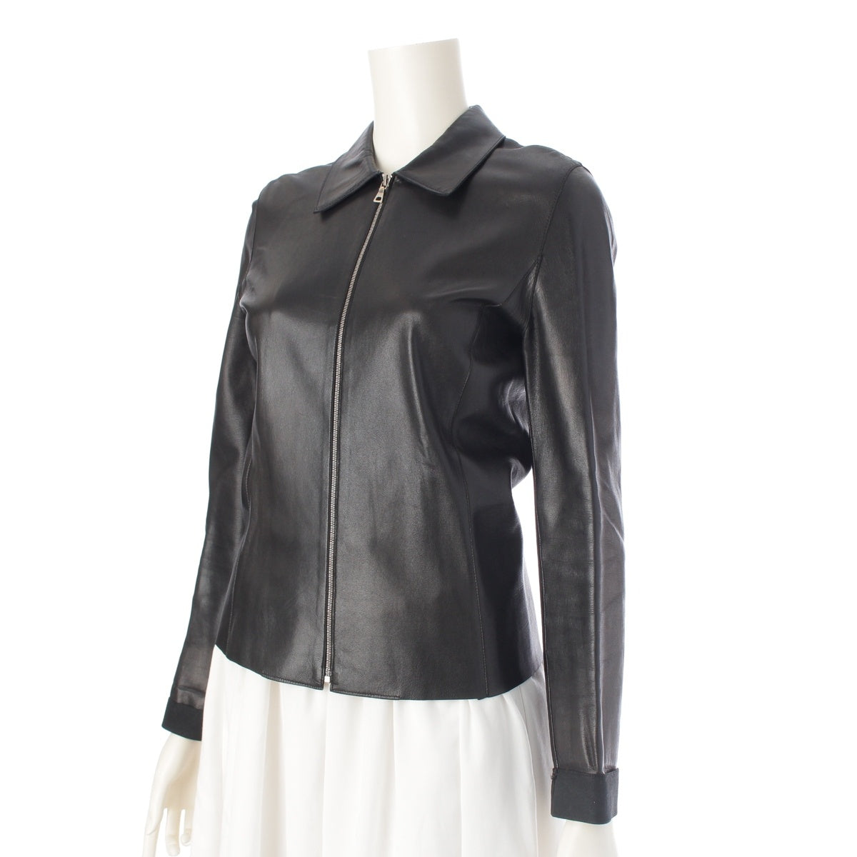 PRADA leather tailored jacket black 40