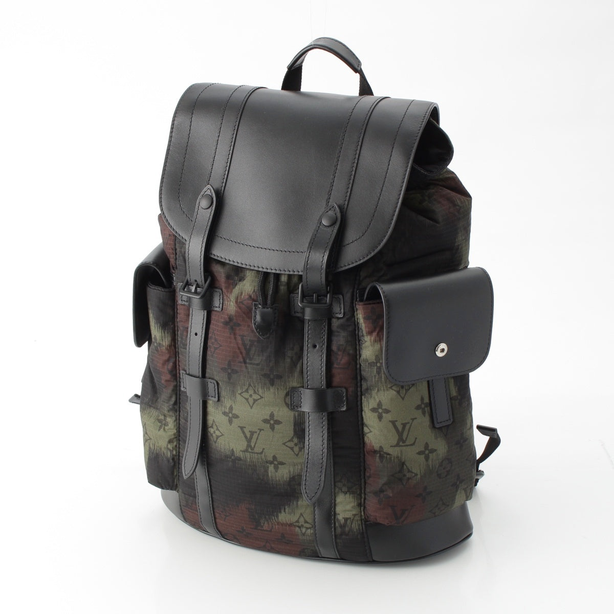 LOUIS VUITTON Monogram Camouflage Christopher PM Backpack Daypack Backpack M56411 Black green