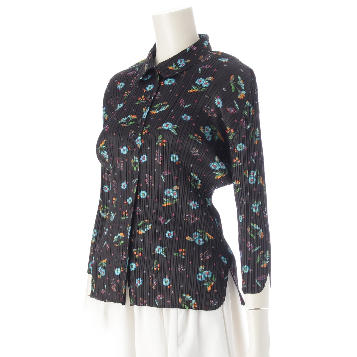 PLEATS PLEASE ISSEY Floral print, all-over print, long sleeves cardigan tops PP03-JJ521 Black multicolor 3