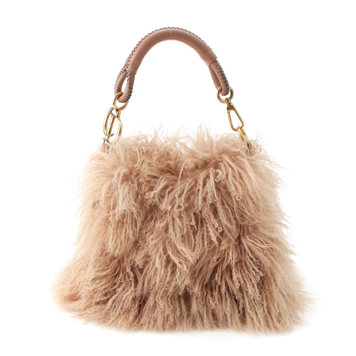 Dior leather Galliano era HIVER Libertine Libertine Hobo Shoulder Bag Pink Beige Gold Metal