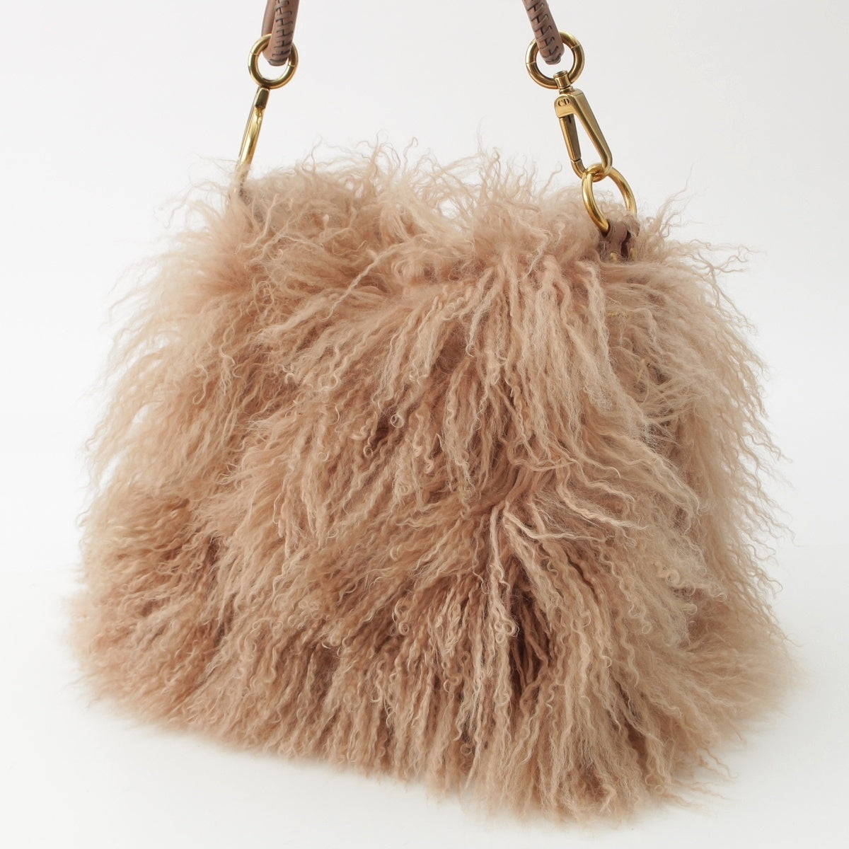 Dior leather Galliano era HIVER Libertine Libertine Hobo Shoulder Bag Pink Beige Gold Metal