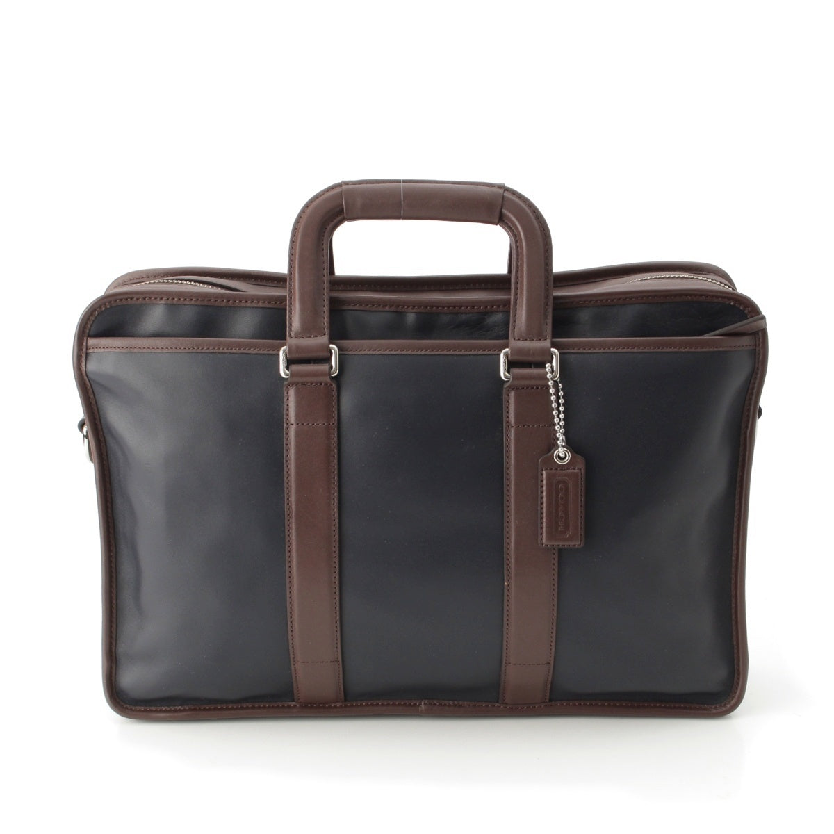 COACH leather Lexington 2-way business bag Briefcase F70662 Navy brown