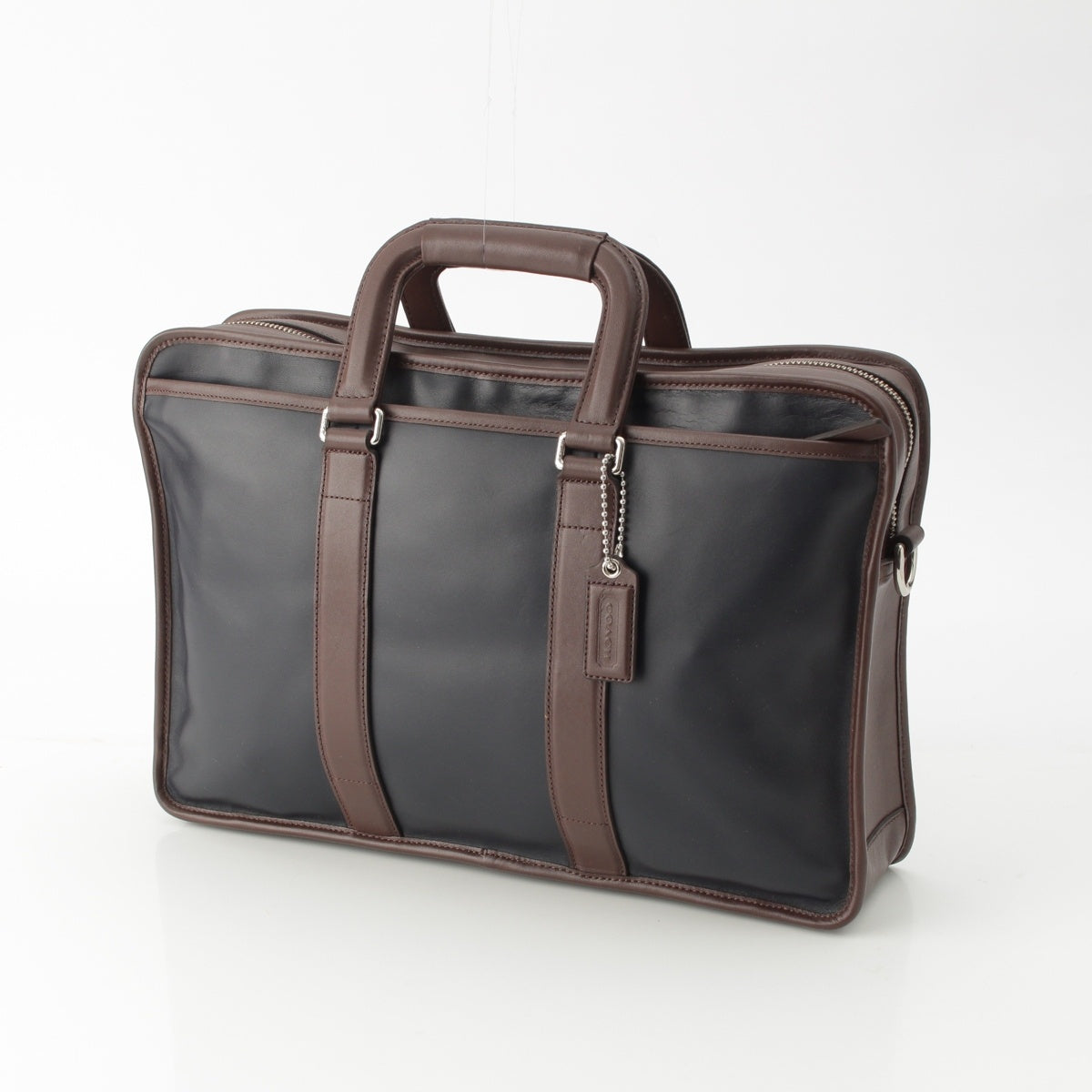 COACH leather Lexington 2-way business bag Briefcase F70662 Navy brown