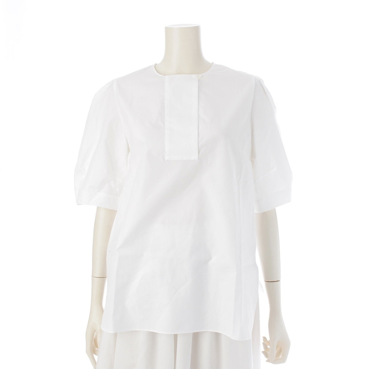 Drawer cotton M.SUMMER3 Open Bust No-Collar blouse tops 6521-2-991376 white 36